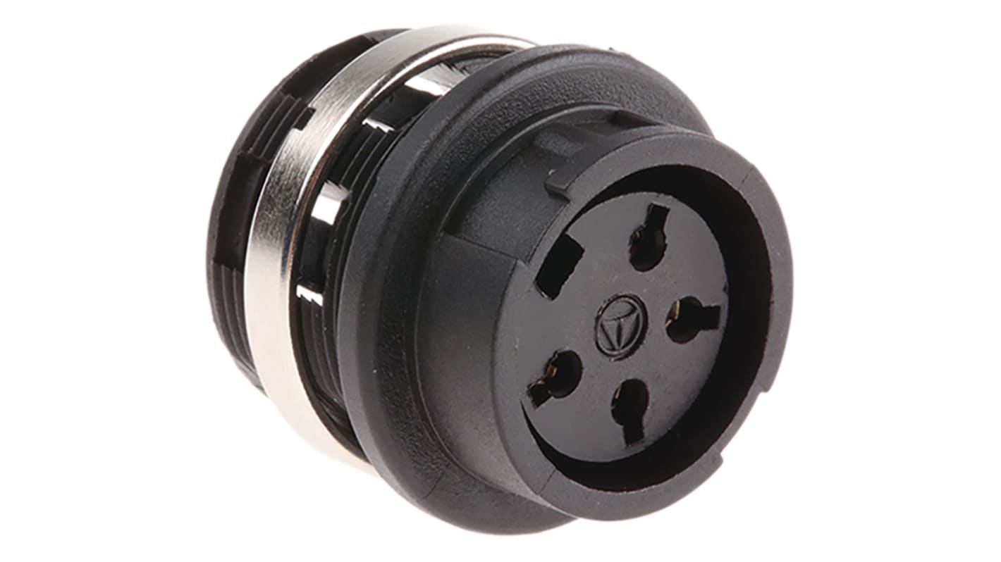 Amphenol Industrial Circular Connector, 4 Contacts, Panel Mount, M16 Connector, Socket, Female, Signalmate C091 Series