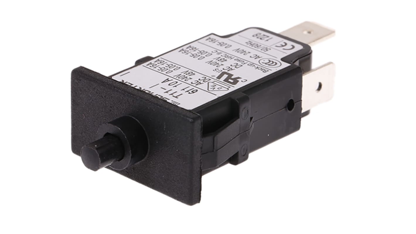 Schurter Thermal Circuit Breaker - T11 Single Pole 240V ac Voltage Rating, 10A Current Rating