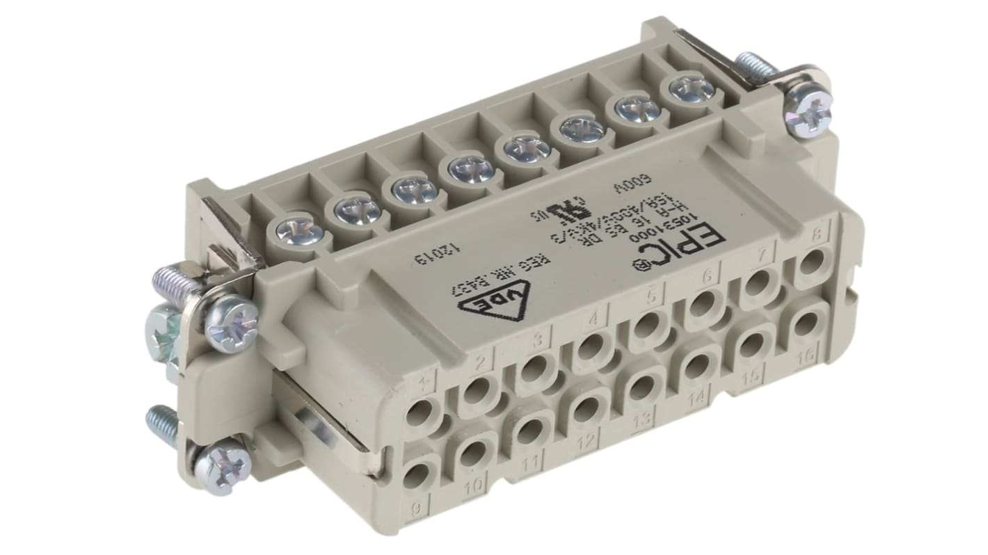 Embout de connecteur EPIC série H-A, 16 contacts , 14A, Femelle