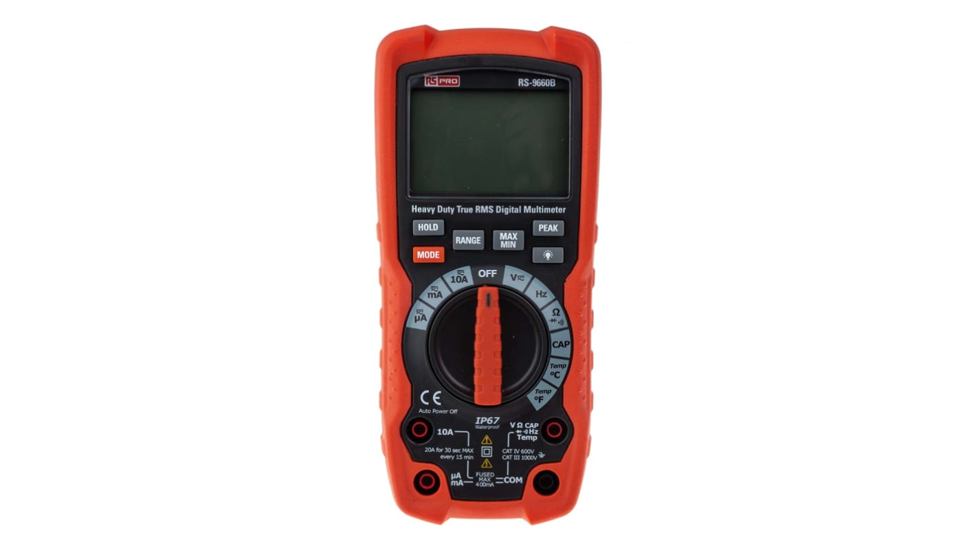 RS PRO RS-9660B Hand Digital Multimeter, CAT III, CAT IV 1000V ac / 10A ac, 40MΩ, DKD/DAkkS-kalibriert