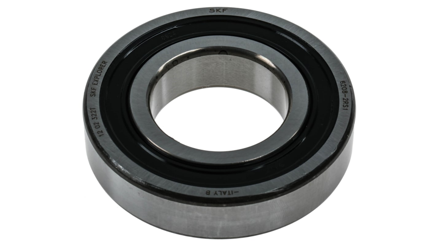 SKF 6208-2RS1 Single Row Deep Groove Ball Bearing- Both Sides Sealed 40mm I.D, 80mm O.D