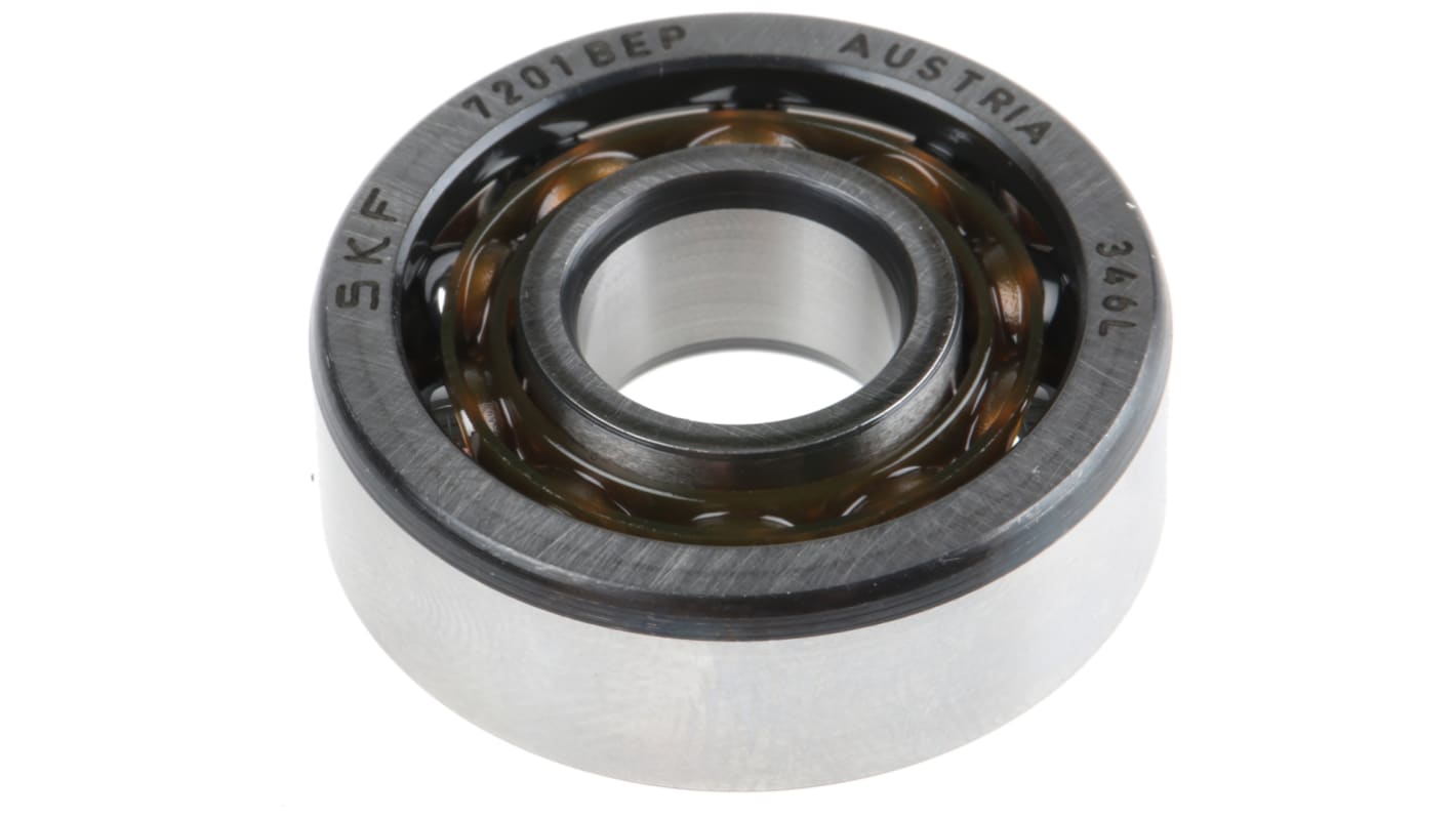 SKF 7201 BEP Single Row Angular Contact Ball Bearing- Open Type 12mm I.D, 32mm O.D