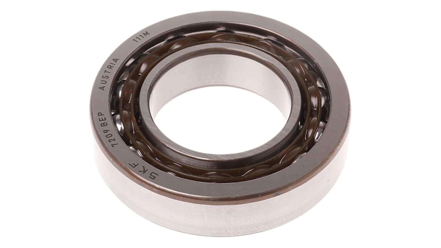 SKF 7209 BEP Single Row Angular Contact Ball Bearing- Open Type 45mm I.D, 85mm O.D