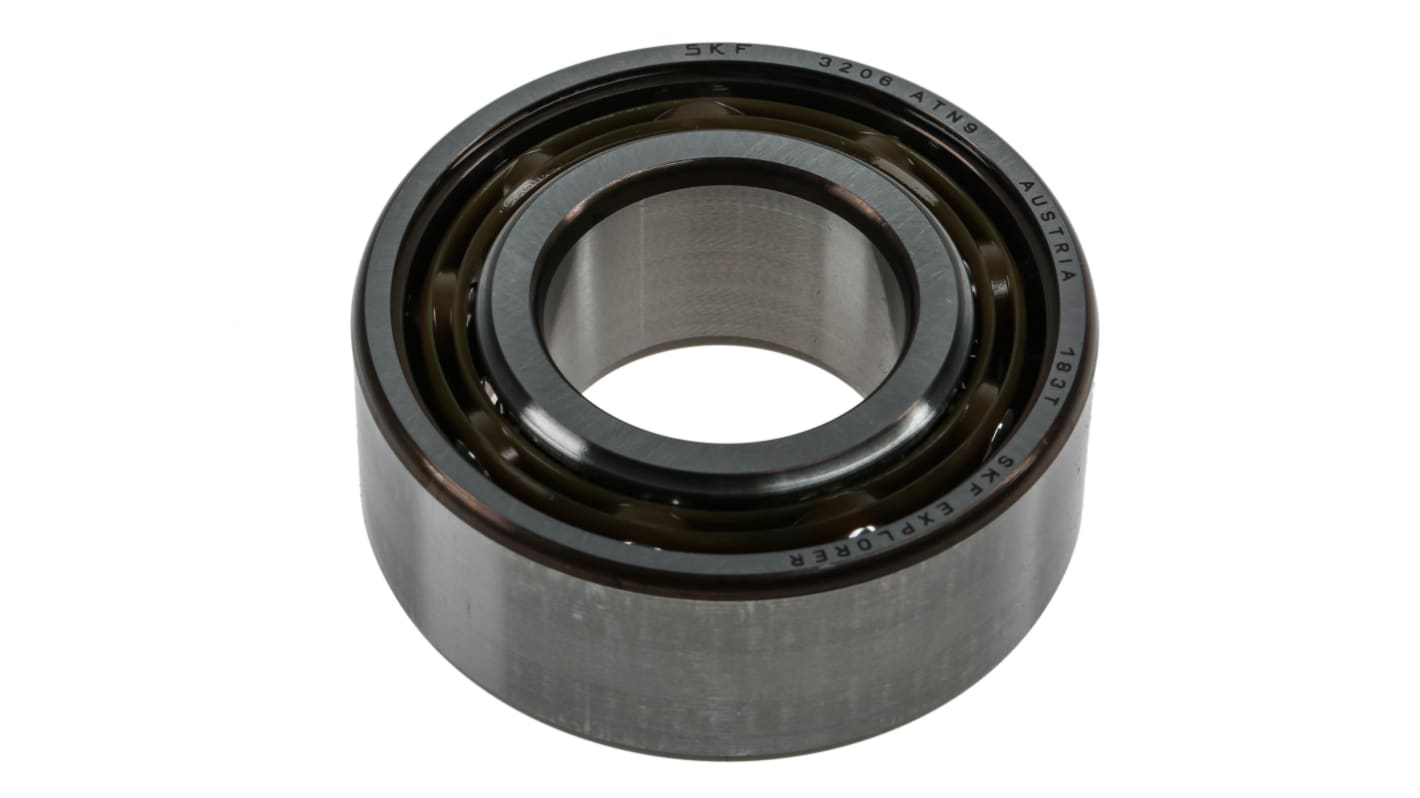 SKF 3206 ATN9 Double Row Angular Contact Ball Bearing- Open Type 30mm I.D, 62mm O.D