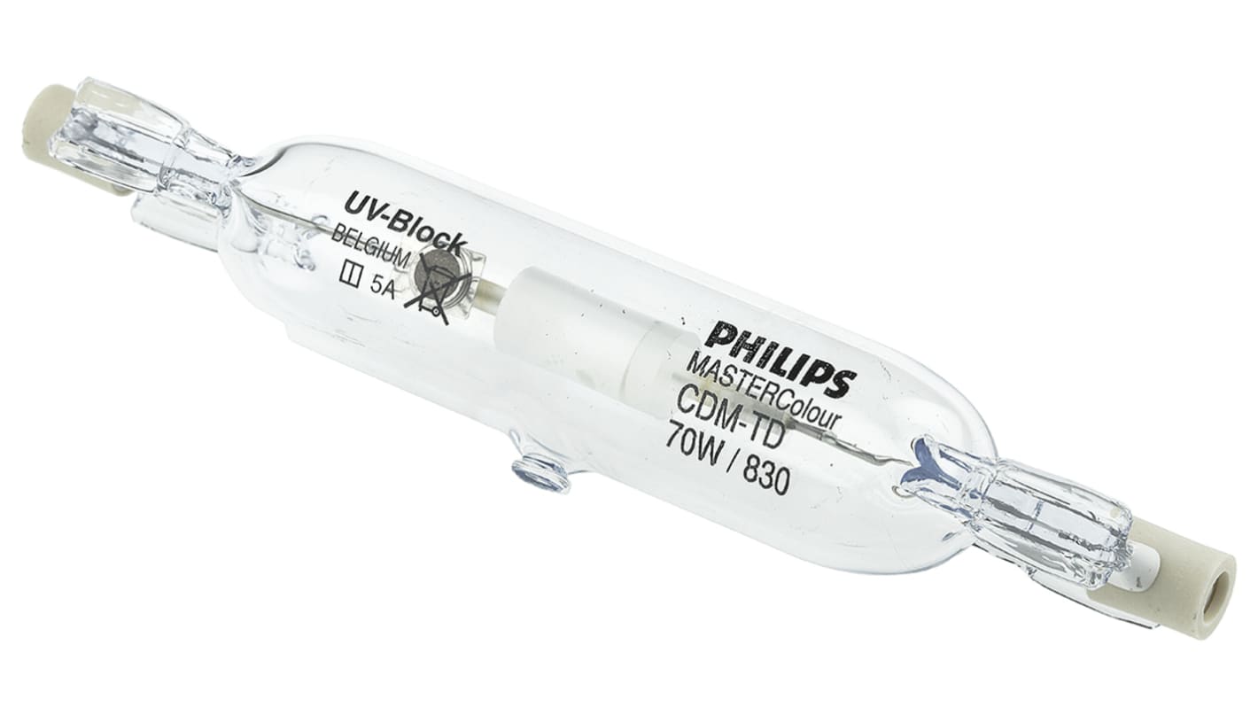 Philips Lighting 70 W Tubular Metal Halide Lamp, RX7s, 6300 lm