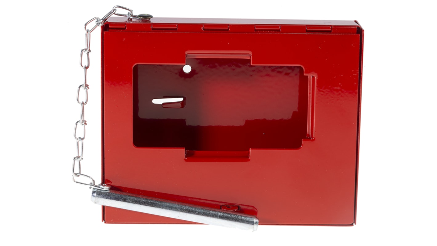 RS PRO Rot Stahl Schlüsselschrank mit Hammer für 1 Schlüssel, B 123mm, H 153 mm, Wandmontage