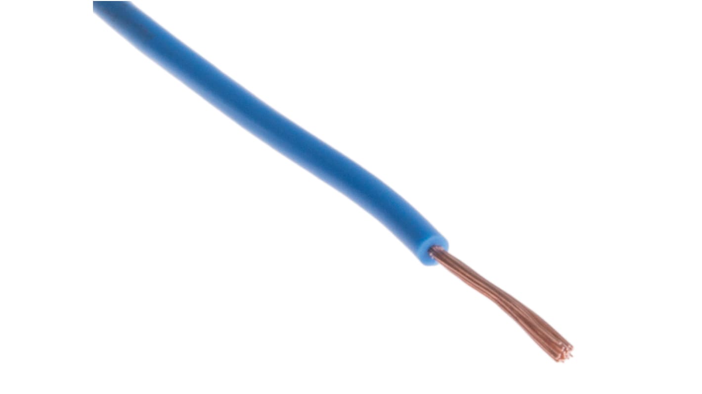 Przewód jednożyłowy linkowy 0,1 mm2 Niebieski Staubli PVC 27 AWG 150 V dł. 100m 26/0,07 mm +70°C RoHS Compliant