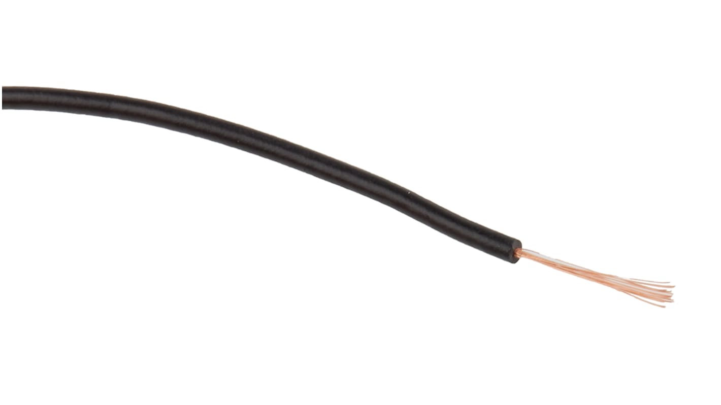 Przewód montażowy 0,15 mm² Czarny Staubli PVC 26 AWG 500 V dł. 100m 39/0,07 mm +70°C RoHS Compliant