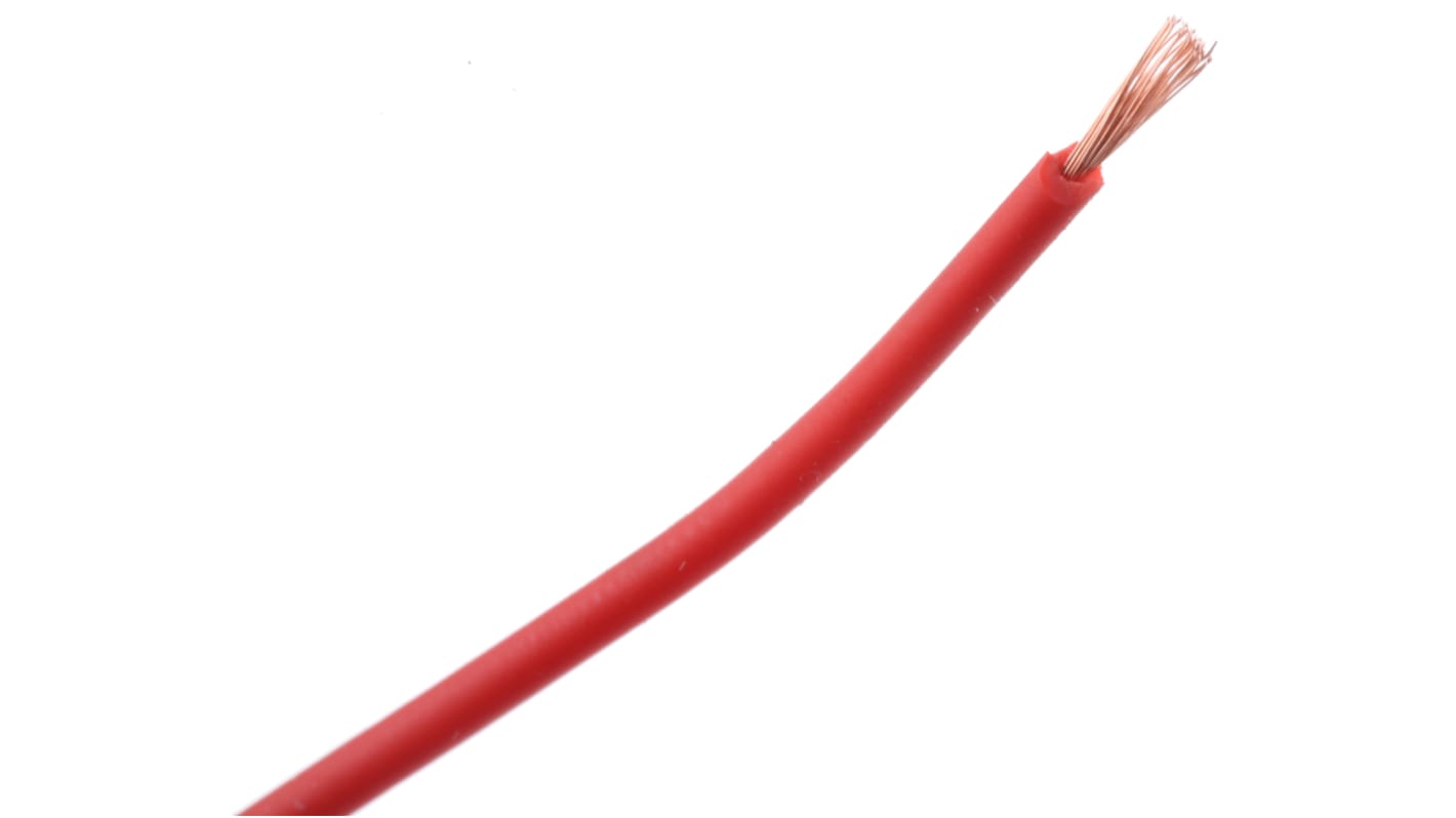 Przewód montażowy 0,15 mm² Czerwony Staubli PVC 26 AWG 500 V dł. 100m 39/0,07 mm +70°C RoHS Compliant