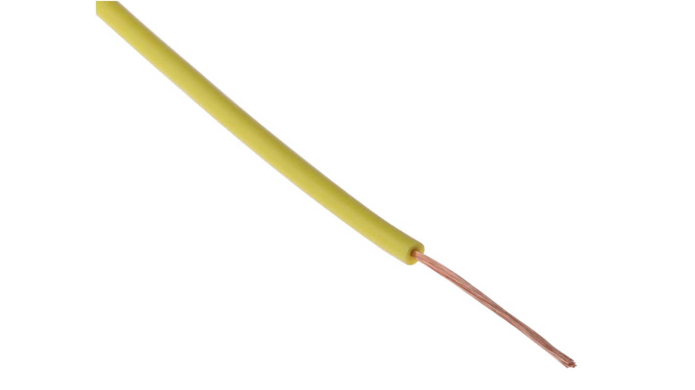 Cable para Equipos Staubli, área transversal 0,15 mm² Filamentos del Núcleo 39 / 0,07 mm Amarillo, 500 V, long. 100m,