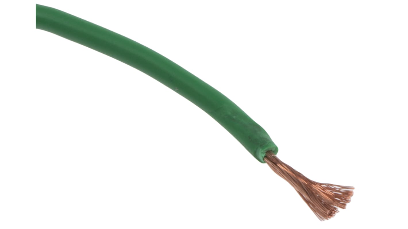 Staubli Green 0.5 mm² Equipment Wire, 20 AWG, 129/0.07 mm, 100m, PVC Insulation