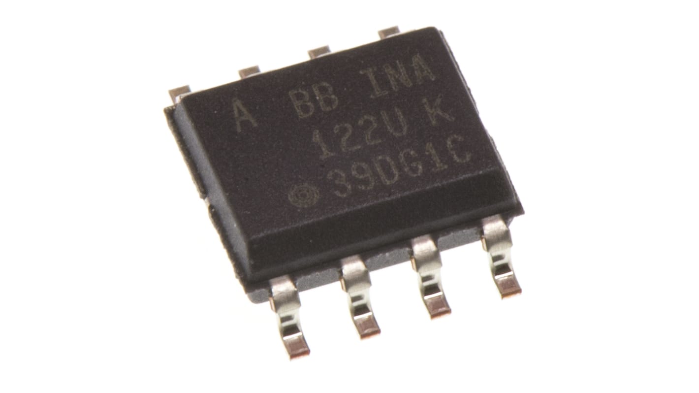 INA122UA Texas Instruments, Instrumentation Amplifier, 0.5mV Offset, R-RO, 5 V, 8-Pin SOIC