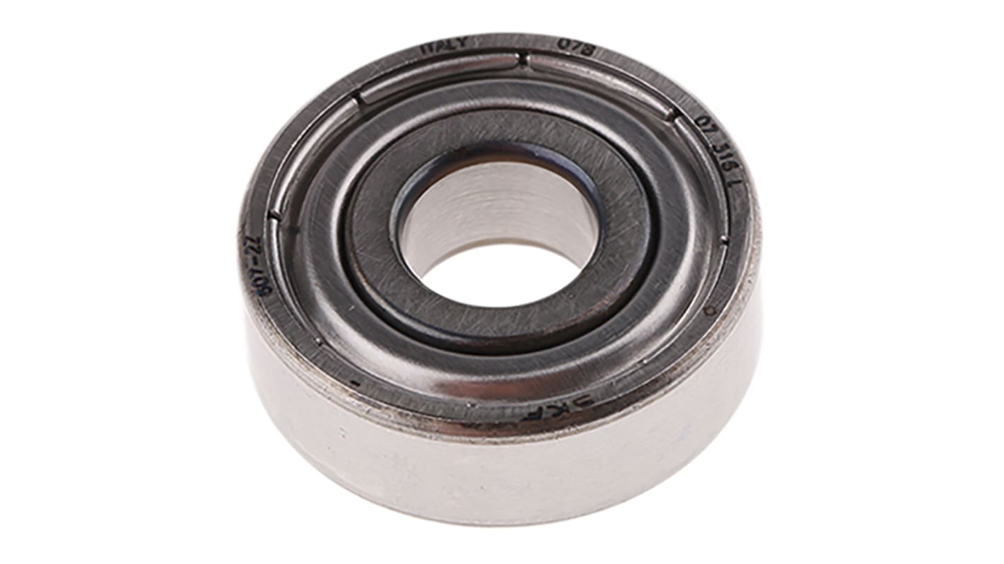 SKF 607-2Z Single Row Deep Groove Ball Bearing- Both Sides Shielded 7mm I.D, 19mm O.D