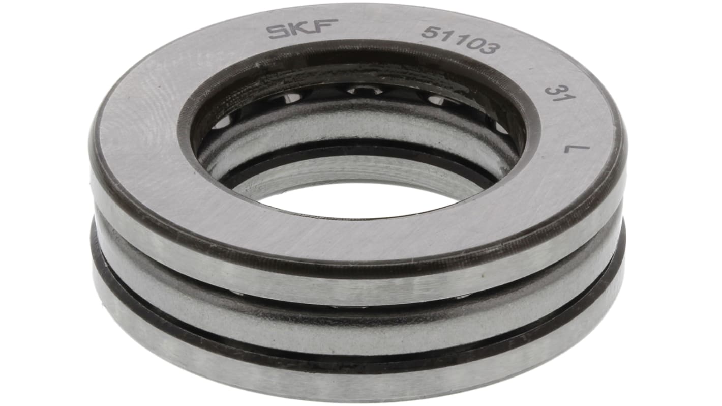 Rodamiento de bolas Rodamiento axial de bolas SKF de Acero, Ø int. 17mm, Ø ext. 30mm, ancho 9mm