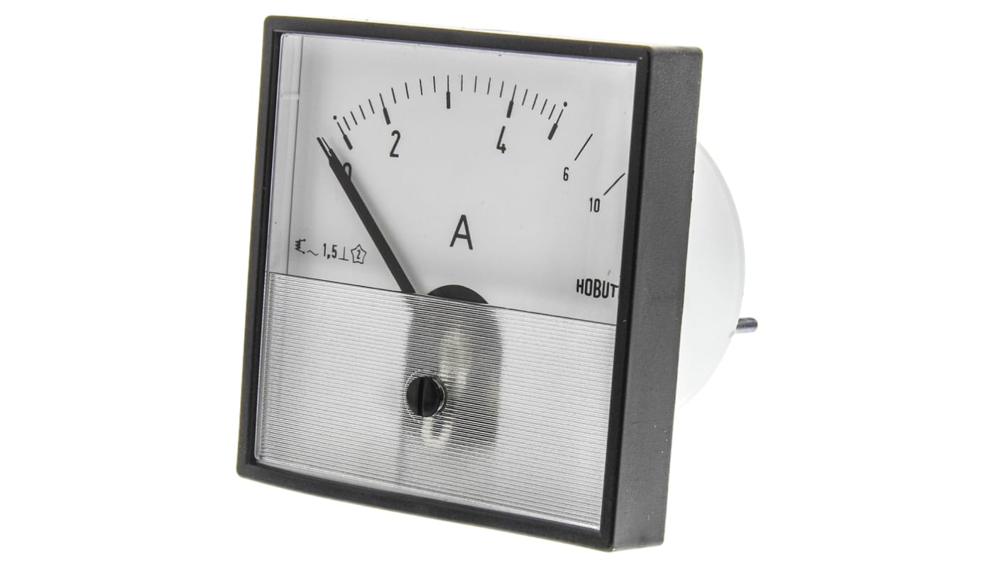 HOBUT Analogue Panel Ammeter 0/5/10A Direct Connected AC, 72mm x 72mm Moving Iron