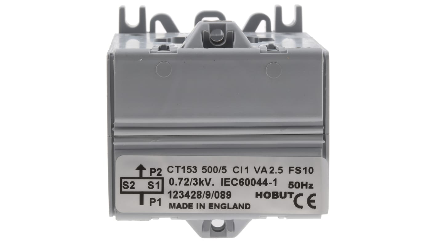 Transformador de corriente HOBUT CT153, Paso recto, ratio: 500:5, Ø int. 26mm