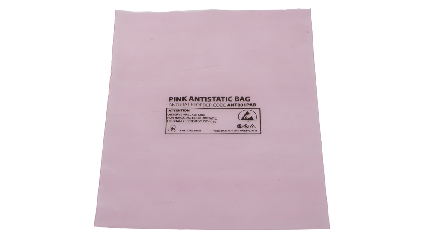 Sachet antistatique, RS PRO 152mm x 229mm x 0.075mm, Rose