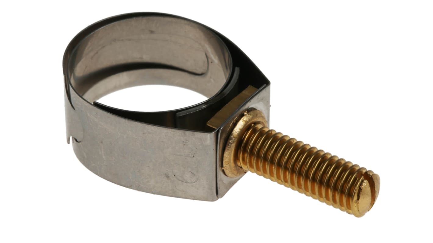 Unex Brass (Bolt), Stainless Steel Slotted Screw Unex, 11mm Band Width, 14 → 19mm ID