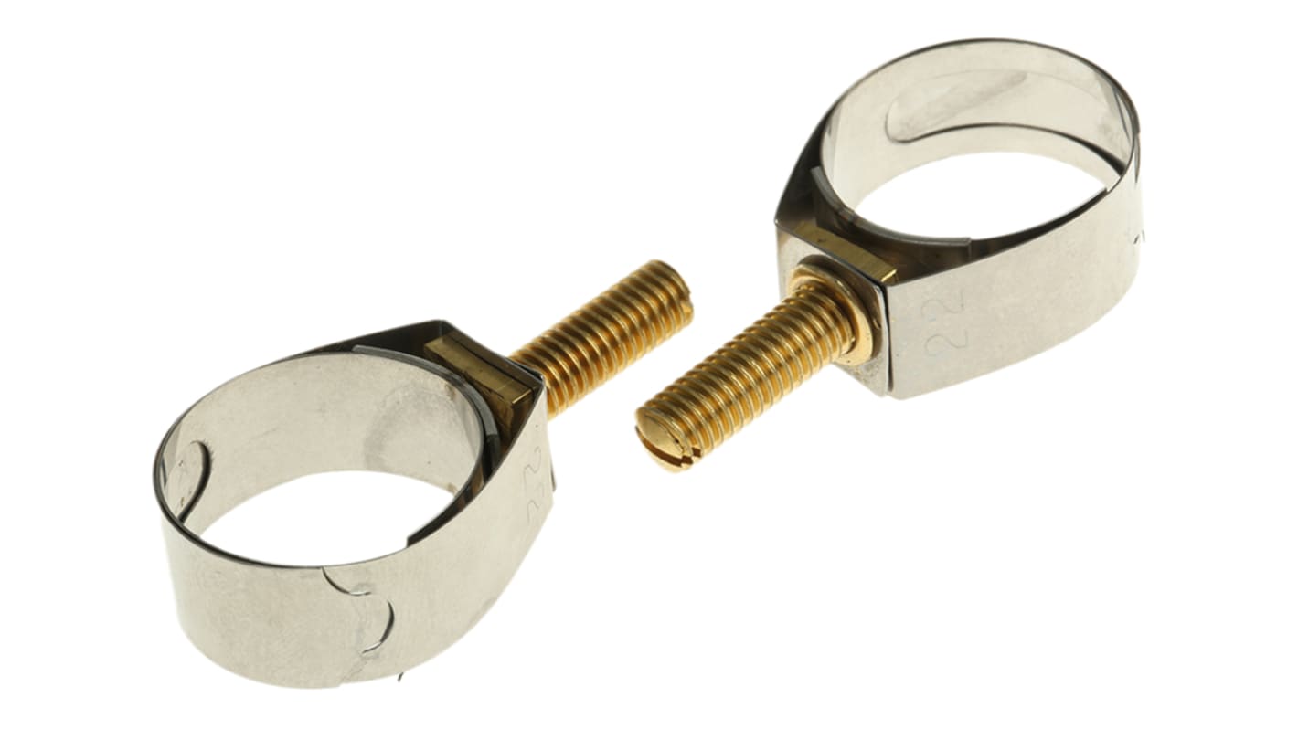 Unex Brass (Bolt), Stainless Steel Slotted Screw Unex, 11mm Band Width, 17.3 → 22mm ID