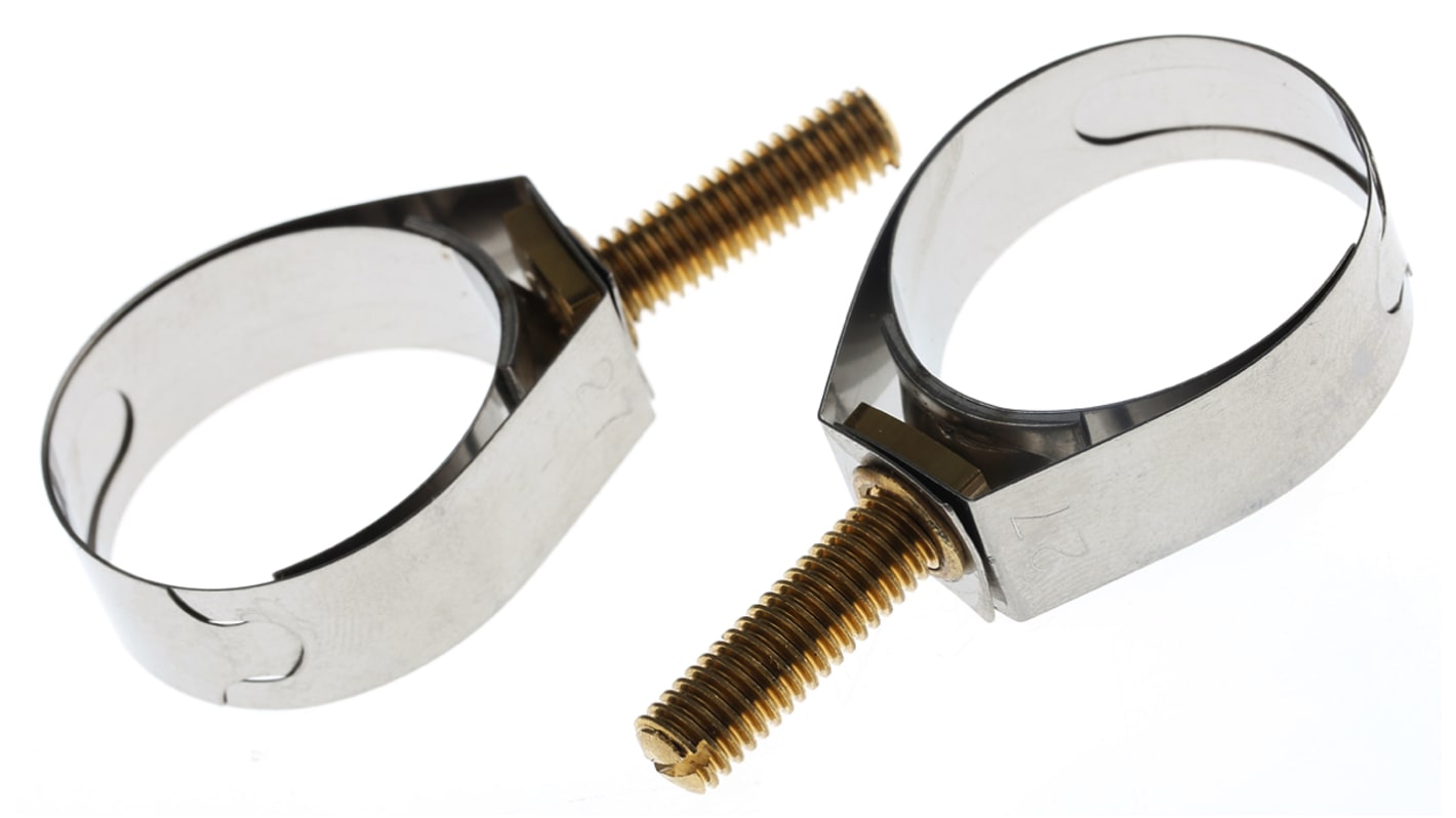 Unex Brass (Bolt), Stainless Steel Slotted Screw Unex, 11mm Band Width, 21.8 → 27mm ID