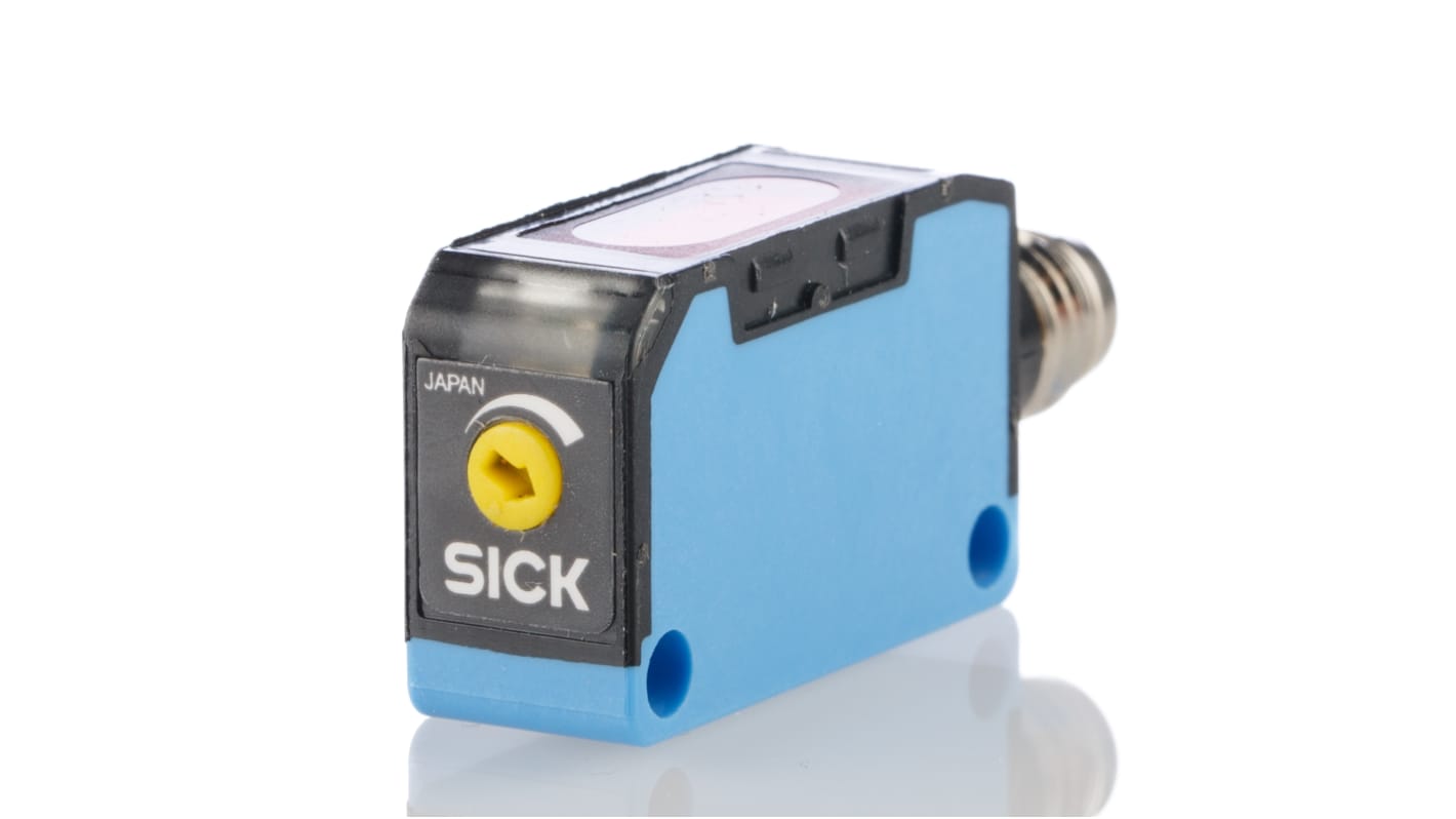 Sensore fotoelettrico Rettangolare Sick, a diffusione, rilevamento 2 mm → 100 mm, uscita PNP