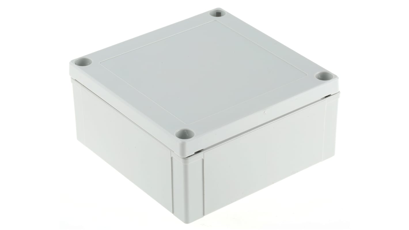 Fibox MNX Series Grey Polycarbonate Enclosure, IP66, IP67, Grey Lid, 130.1 x 130.1 x 60mm