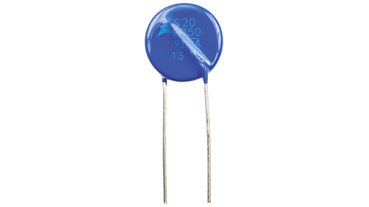 Varistor de óxido metálico Epcos Standard, tensión de ruptura 390V, 100A, 140J, 700pF, dim. 21.5 (Dia.) x 5.3mm, paso