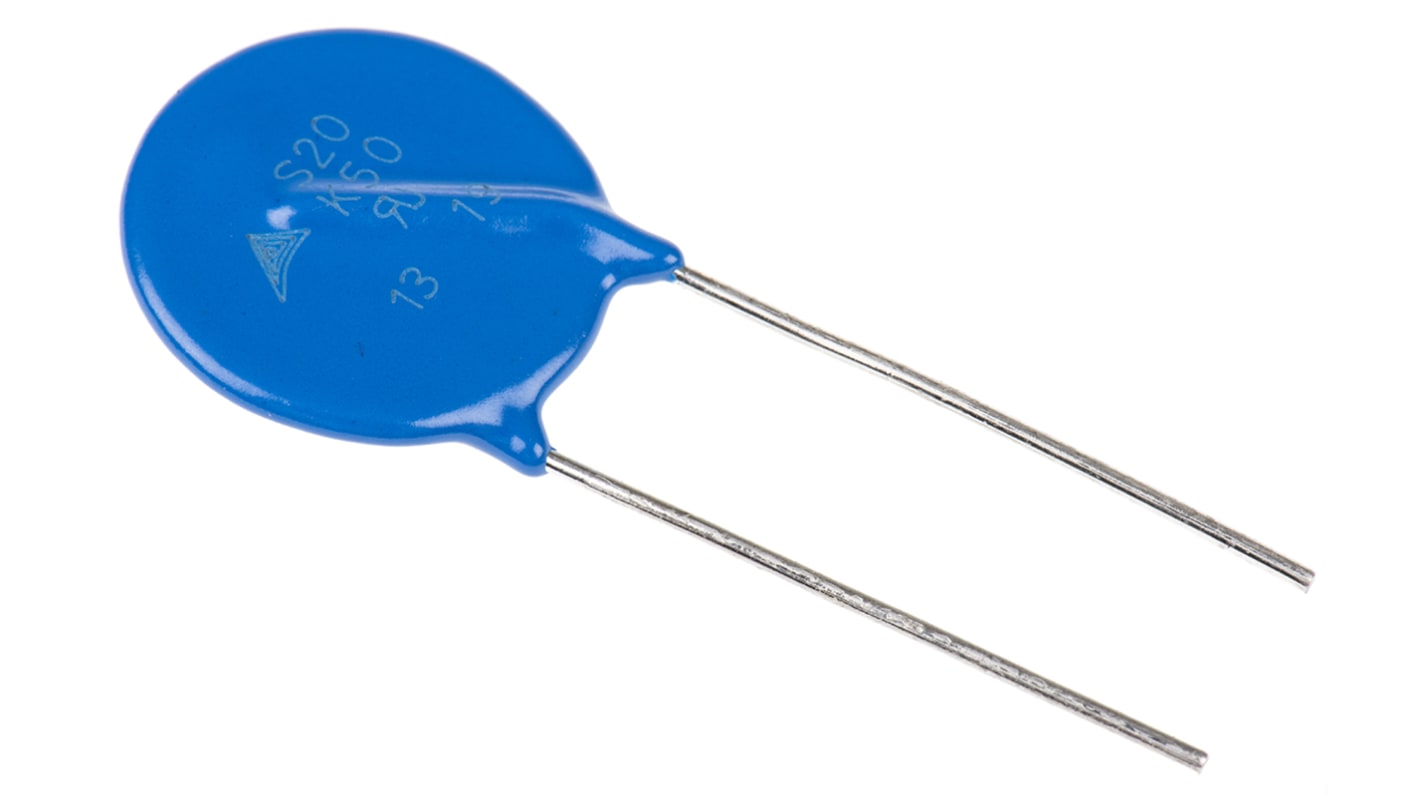 EPCOS Metalloxid-Varistor, 3.8nF, 82V, 50V, 27J, Metall / 100A, 6500A max., mm, Ø 21.5mm, 4.3mm