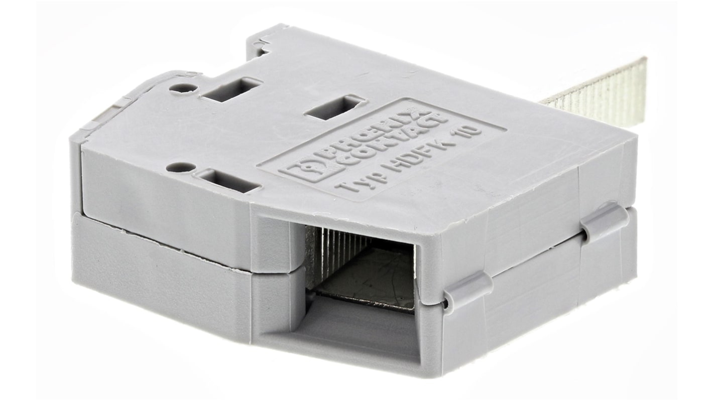 Phoenix Contact COMBICON Power Series HDFK 10 Non-Fused Terminal Block, 1-Way, 57A, 20 → 6 AWG Wire, Screw Down