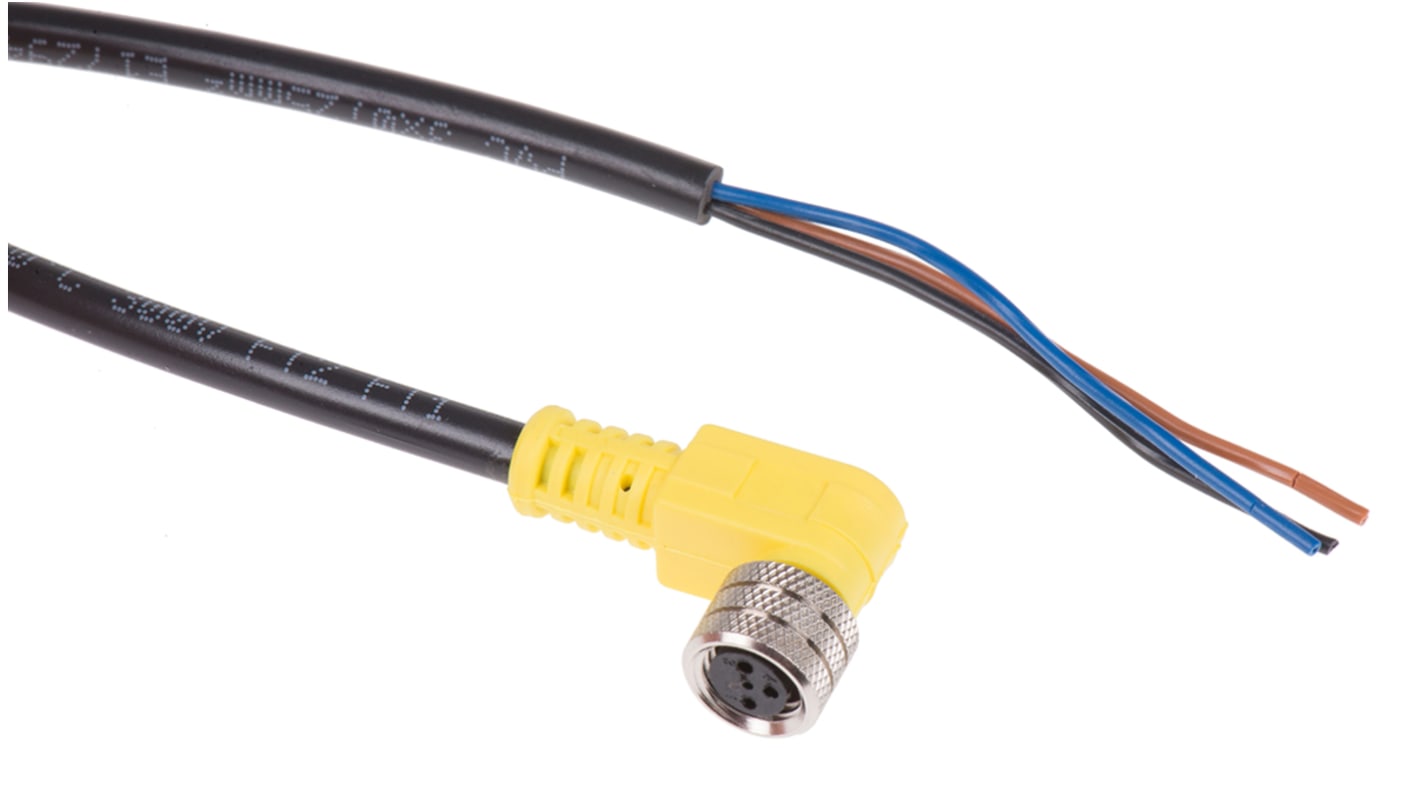 Brad from Molex Right Angle Female 3 way M8 to Unterminated Sensor Actuator Cable, 2m