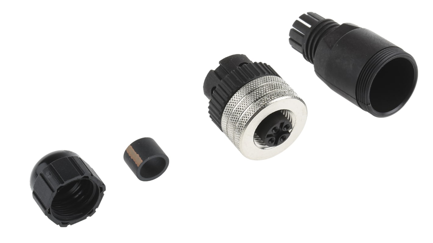 Brad from Molex Circular Connector, 4 Contacts, Cable Mount, M12 Connector, Socket, Female, IP67, Micro-Change Series