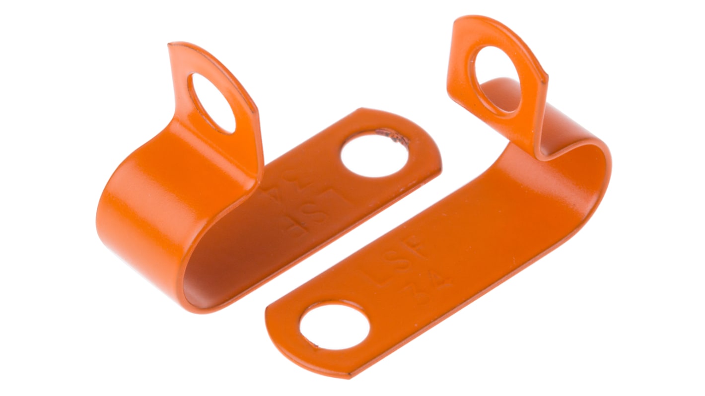 RS PRO Orange Copper Cable Clip, 9mm Max. Bundle