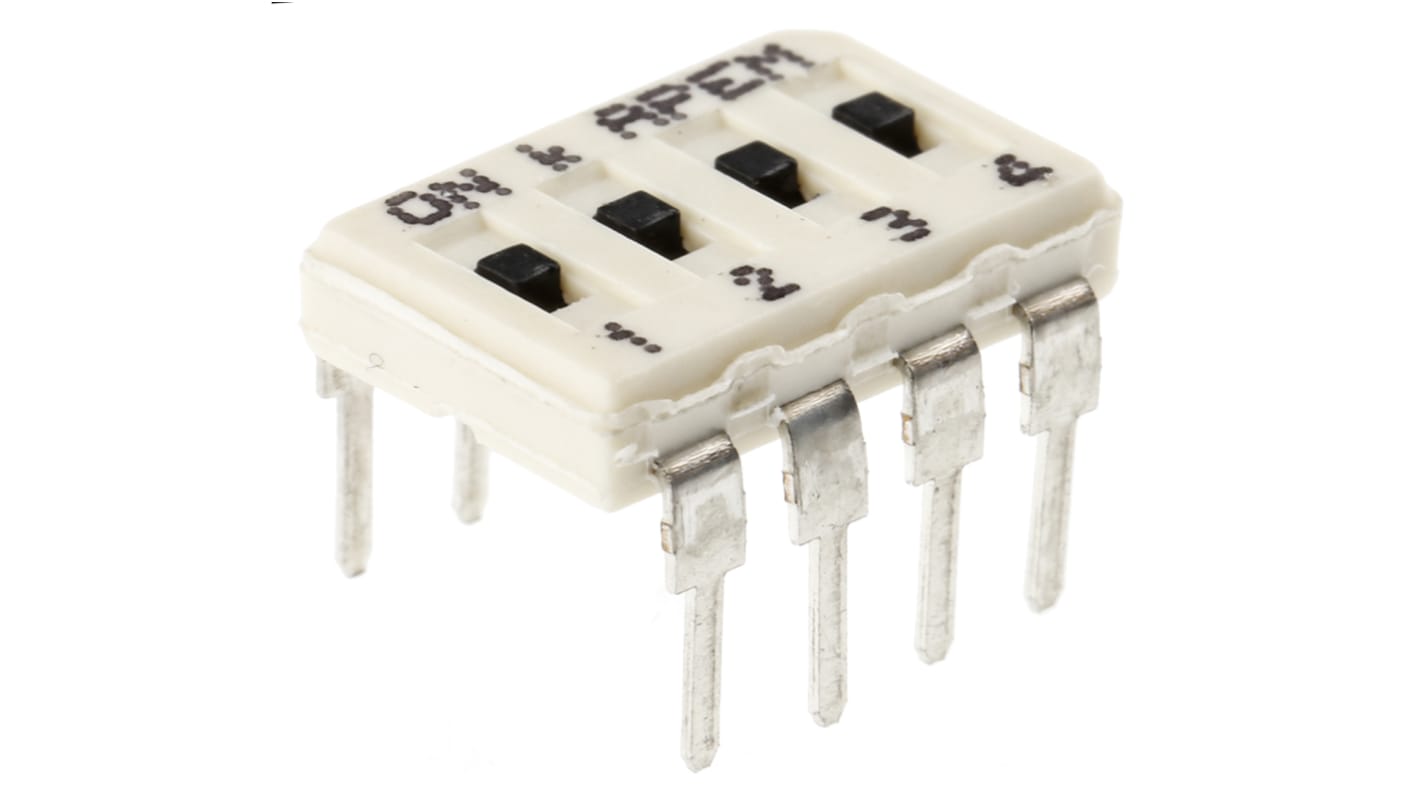 APEM 4 Way Through Hole DIP Switch SPST