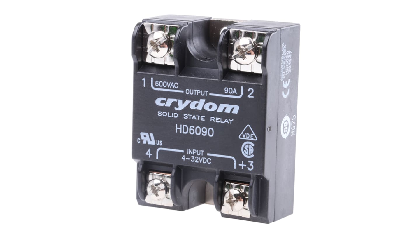 Sensata / Crydom Solid State Relay, 90 A Load, Panel Mount, 660 V ac Load, 32 V Control