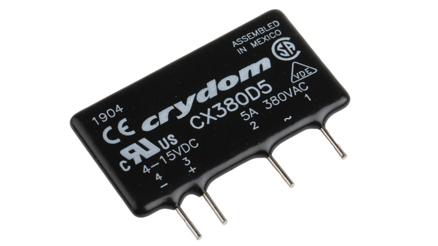 Relé de estado sólido Sensata Crydom Crydom CX, control 4 → 15 Vdc, carga 48 → 530V ac, 5 A máx., montaje