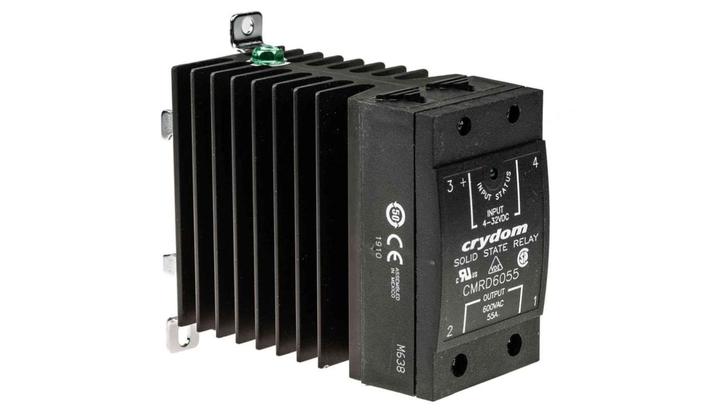 Sensata / Crydom CMRD60 Series Solid State Relay, 55 A Load, DIN Rail Mount, 660 V Load, 32 V Control