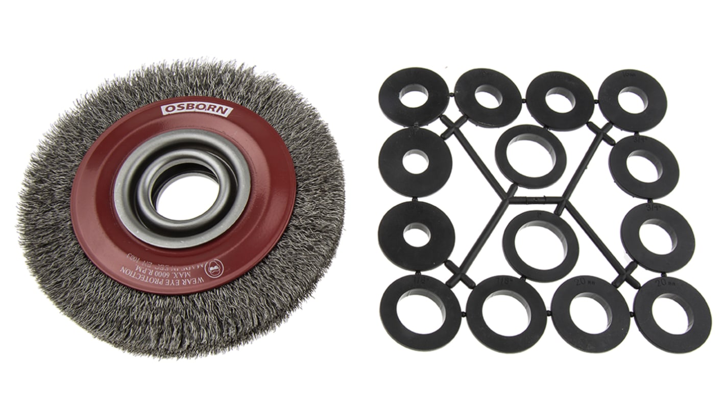 RS PRO Steel Abrasive Circular Brush, 6000rpm, 150mm Diameter