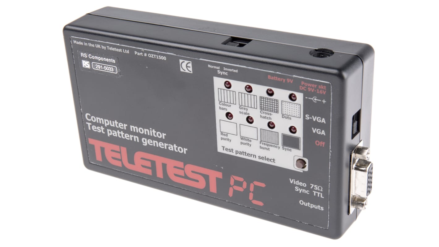 Teletest OZT1500 PC Tester Horizontal TTL, Vertical TTL RGB Video Analogue 1V Pk-Pk 15 Way Type D Socket
