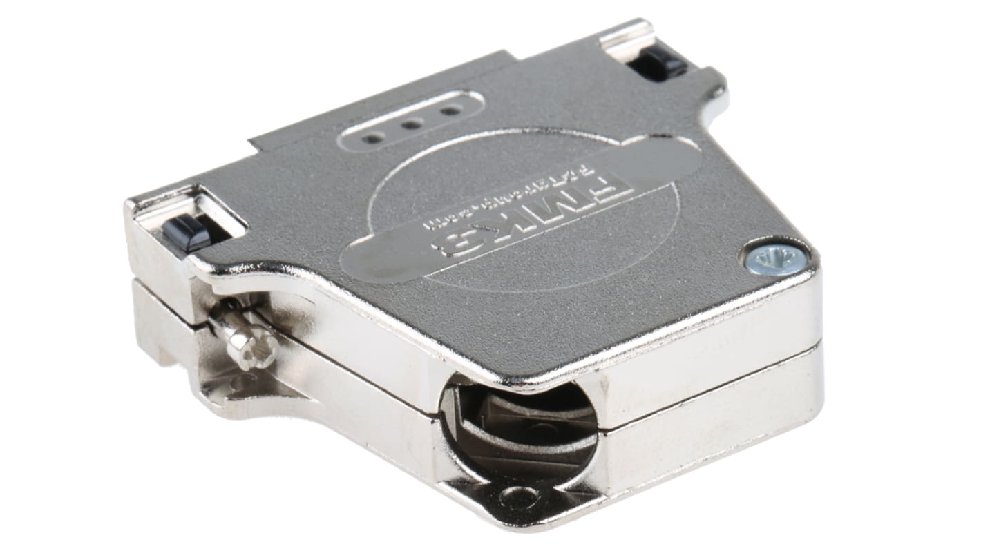 FCT from Molex FMK Series Die Cast Zinc Angled D Sub Backshell, 25 Way, Strain Relief