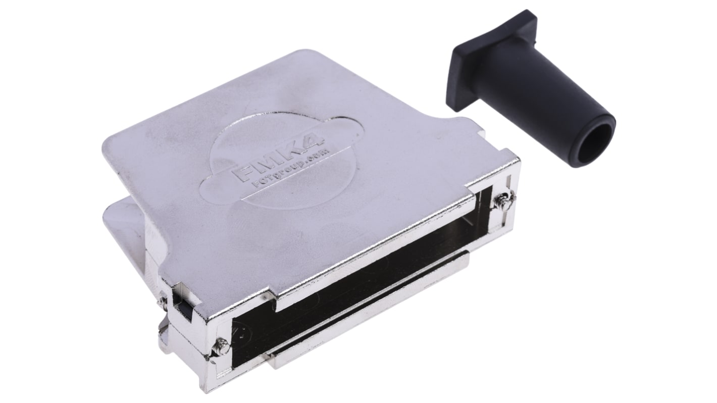 FCT from Molex FMK Series Die Cast Zinc Angled D Sub Backshell, 37 Way, Strain Relief