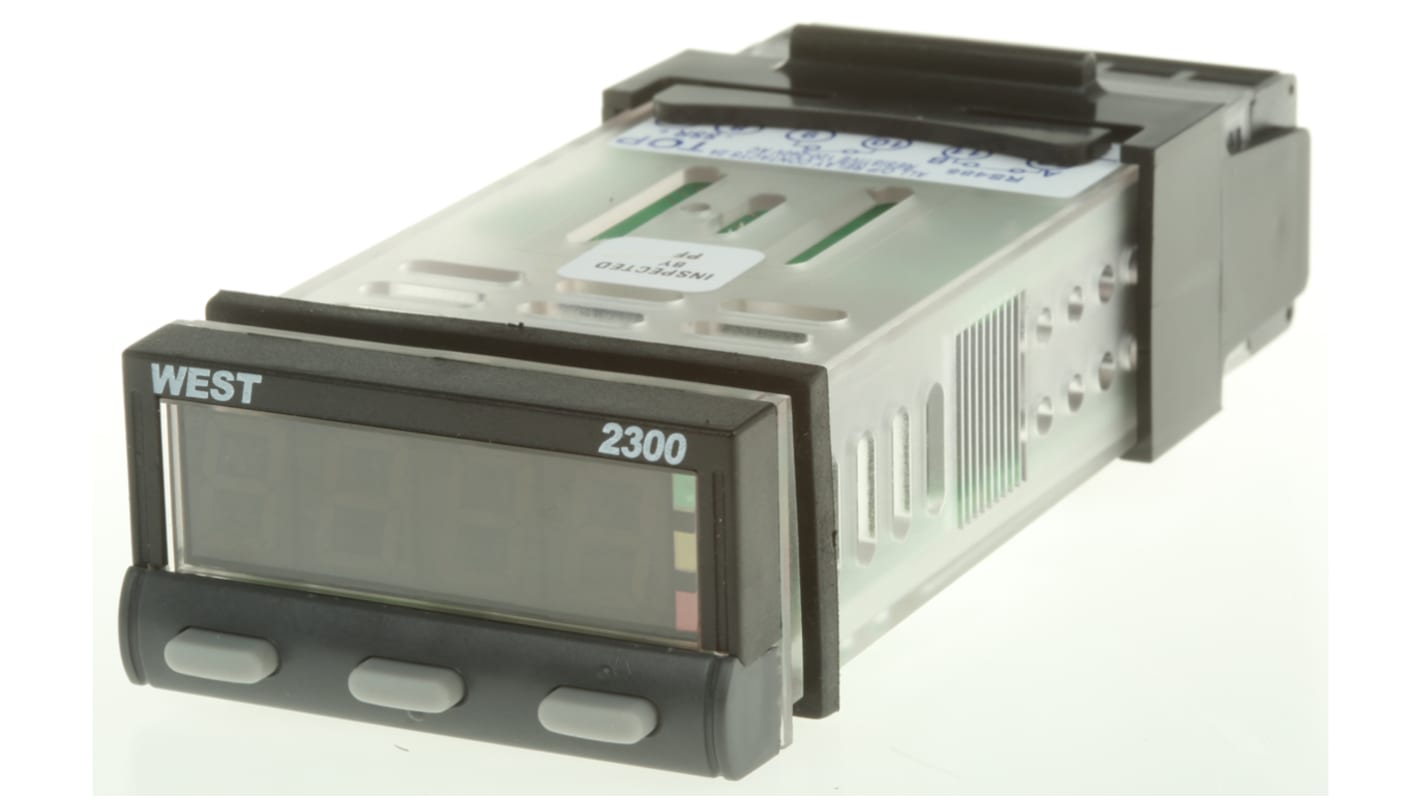 West Instruments N2300 PID Temperature Controller, 49 x 25mm, 2 Output Relay, 12 → 30 V dc, 24 V ac Supply