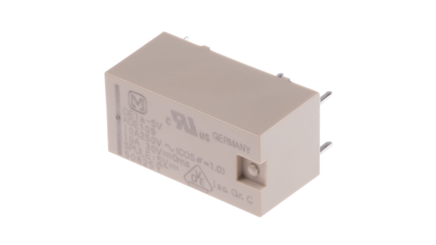 Relais de puissance Panasonic DE, 1 NO, bobine 5V c.c. Montage sur CI