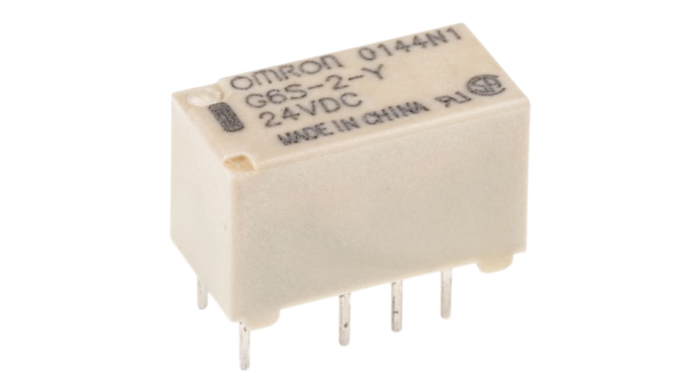 Omron PCB Mount Signal Relay, 24V dc Coil, 2A Switching Current, DPDT