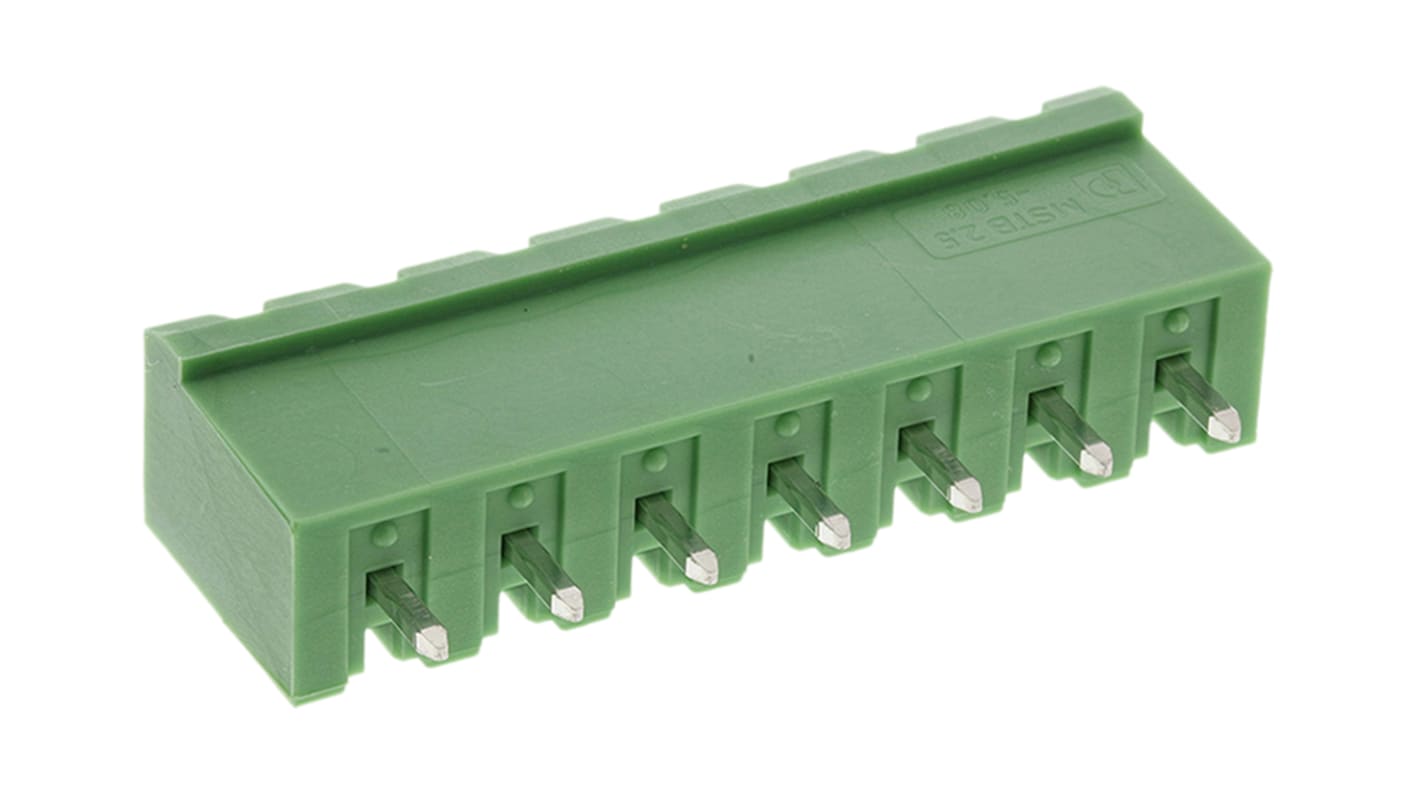 Phoenix Contact 5.08mm Pitch 7 Way Pluggable Terminal Block, Header, Solder Termination