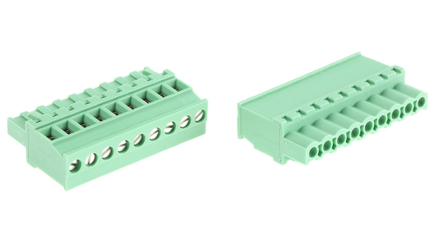 Phoenix Contact 5.08mm Pitch 9 Way Pluggable Terminal Block, Plug, Cable Mount, Screw Termination