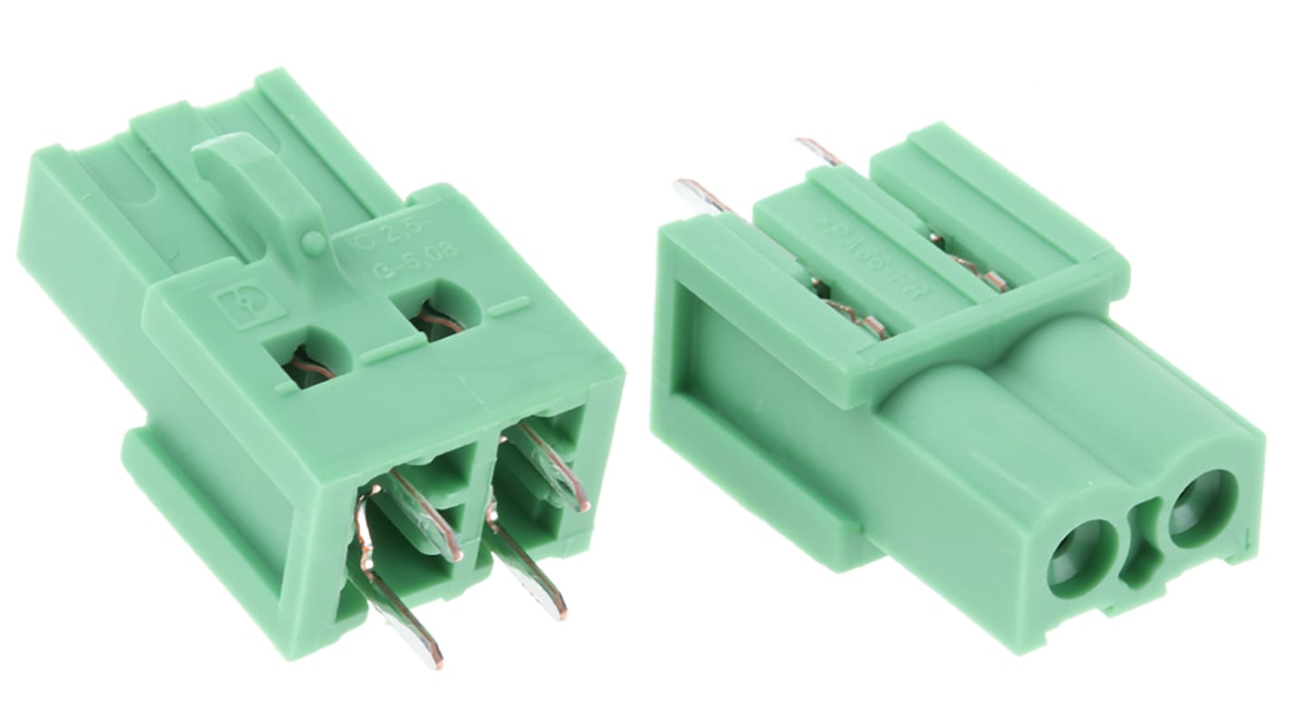 Phoenix Contact 5.08mm Pitch 2 Way Pluggable Terminal Block, Inverted Header, Through Hole, Solder Termination