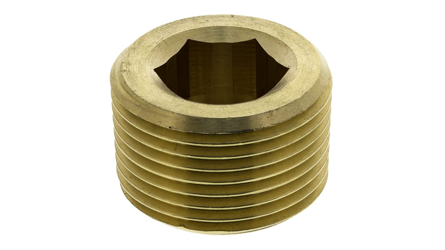 Legris Brass Pipe Fitting, Straight Threaded Plug, Male R 3/4in