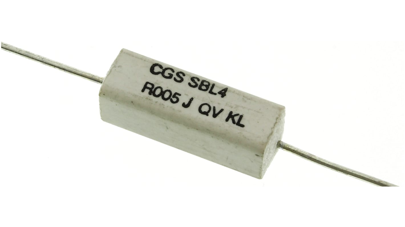 TE Connectivity 5mΩ Metal Film Resistor 4W ±5% SBL4R005J