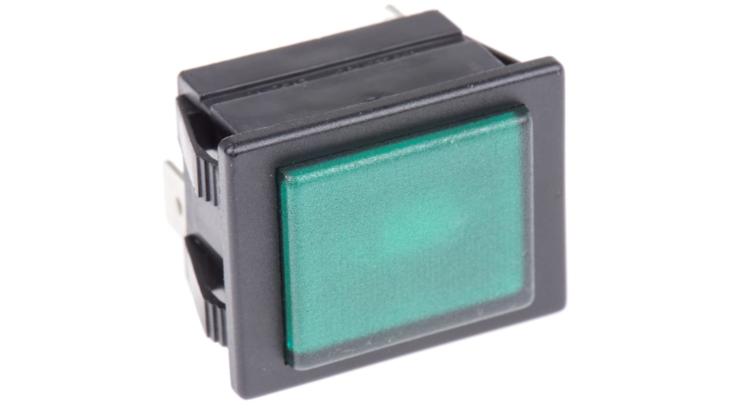 Lampka kontrolna do montażu panelowego 230V ac, zielona 30 x 22.1mm Neonowy Czarny Arcolectric (Bulgin) Ltd