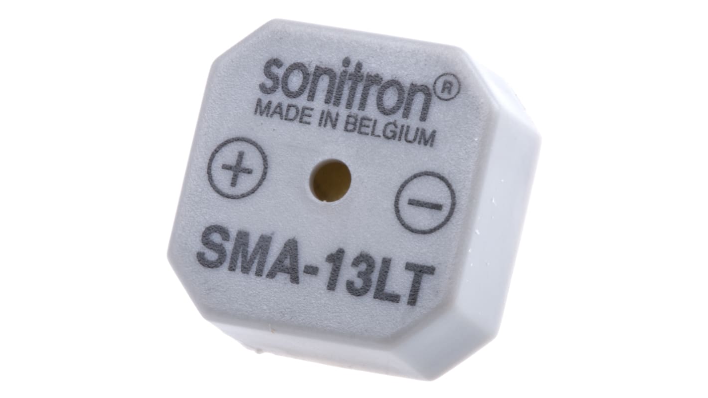 Sonitron Summer Dauerton, 82dB, Durchsteckmontage, 1.5V dc→15V dc, Intern, ø 14mm, 14 x 14 x 6.5mm